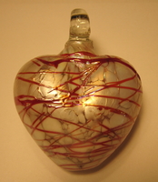 Image Red Webbed Blown Glass Heart