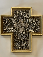 Image Gilded Cross with Milagros and Large Center Cross