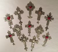 Image Set of 10 Small Tin Crosses