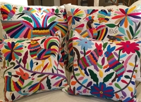 Image Hand Embroidered Otomi Pillow Cover, Medium