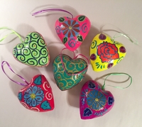 Image Large Heart Ornament, Glossy, S/3