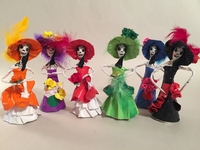 Image Miniature Catrina with Flowers, S/3