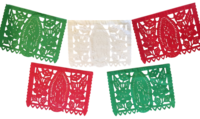 Image Guadalupe Papel Picado, TriColor, S/12