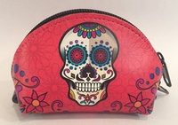 Image Leather Calavera Coin Purse, Red