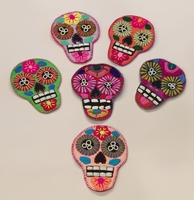 Image Embroidered Calavera Coasters, Set of 6