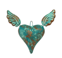 Image Sacred Heart Ornament, Turquoise with Undertones