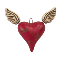 Image Sacred Heart Ornament, Red with Undertones