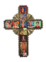 Image Frida Cross with Tiles, Tin, Large, S/2