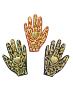 Image Healing Hand with Milagros, Medium, Set of 2