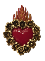 Image Sacred Heart with Gold Roses