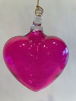 Image Mexican Blown Glass Heart, Fuchsia