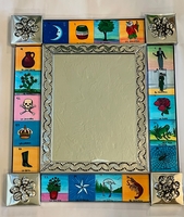 Image Tin Mirror with Loteria Images, S/2