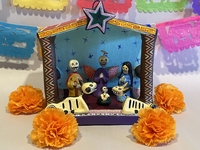 Image Day of the Dead Nativity in Creche, Large