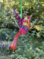 Image Hand Painted Tin Hummingbird Ornaments, S/3