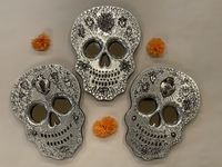 Image Silver Toned Calavera with Milagros