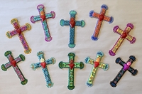 Image Colorful Tin Crosses, Set of Two