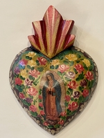 Image Hand Painted Heart with Guadalupe