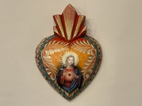 Image Hand Painted Heart with Jesus in Sacred Heart