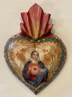 Image Hand Painted Heart with Jesus in Sacred Heart