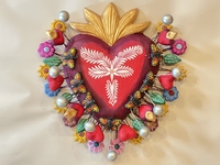Image Sacred Heart with Monarch Butterflies