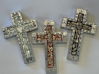 Image Silver Toned Cross with Milagros, S/2