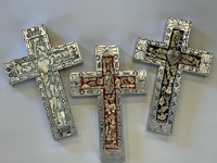Image Silver Toned Cross with Milagros, S/2