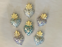 Image Sacred Heart with Milagros, Color, Extra Mini, S/3
