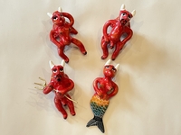 Image Traditional Guerrero Clay Ornaments, Devils, S/4