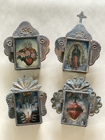 Image Antiqued Mini Nichos with Assorted Images , S/4