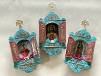Image Turquoise Religious Nichos, Set of 3