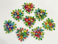 Image Heart with Flowers, Small, S/2