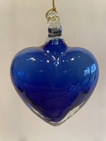 Image Mexican Blown Glass Heart, Cobalt