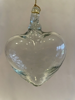 Image Mexican Blown Glass Heart, Clear
